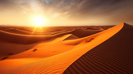 dusk on sand rise interior parts parts parts parts the sahara take off. Creative resource, AI Generatedの素材