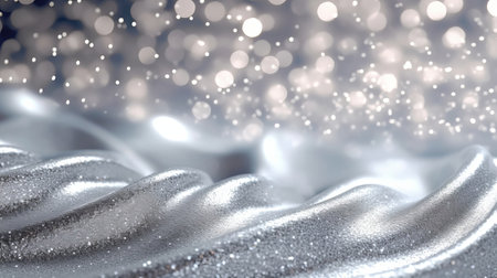 extraordinary backgrounf of sparkle vintage lights . silver and white. defocused. hail. Creative resource, AI Generatedの素材