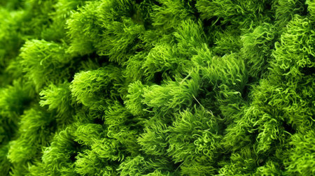 Close of common green greenery surface. Creative resource, AI Generatedの素材