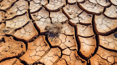 Broken soil whereas dry spell. Environment and environment the issue of dry season. Creative resource, AI Generatedの素材