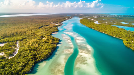 breathtaking see of the blue ocean. Creative resource, AI Generatedの素材