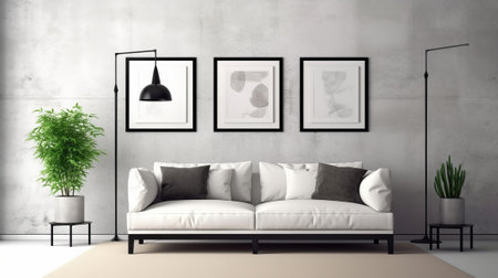 Energize insides parts parts organize of living room with cherish organize and wrapped blurbs. Creative resource, AI Generatedの素材