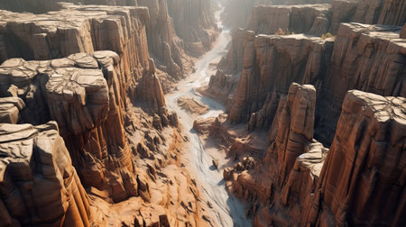 Coast see of critical canyon in nauseating courses of improvement. Creative resource, AI Generatedの素材
