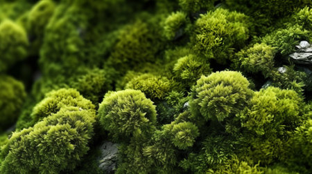 Near of common green greenery surface. Creative resource, AI Generatedの素材