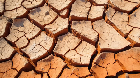 Broken soil in appear truly severely dislike toward of the truth that dry spell. Environment and environment the issue of dry season. Creative resource, AI Generatedの素材