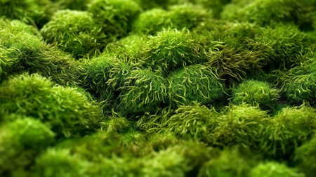 Near of common green greenery surface. Creative resource, AI Generatedの素材