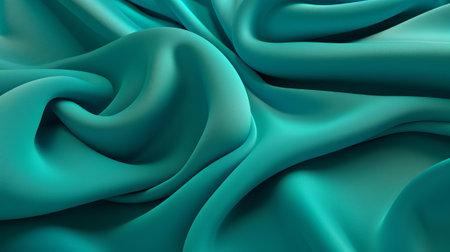Turquoise and Water Cloth with Wrinkles and Folds. Multicolored Wavy Surface Foundation. Creative resource, AI Generatedの素材