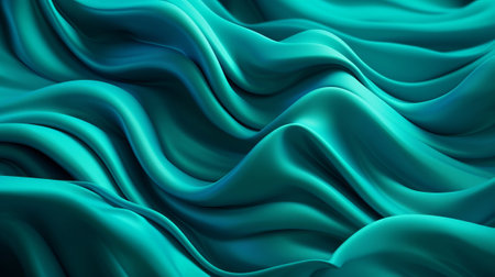 Turquoise and Water Cloth with Wrinkles and Folds. Multicolored Wavy Surface Foundation. Creative resource, AI Generatedの素材