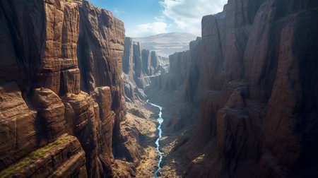 Coast see of crucial canyon in sickening courses of progress. Creative resource, AI Generatedの素材