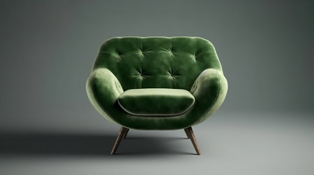 pulled back green velvet cutting edge chair. Creative resource, AI Generatedの素材