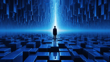 blue system with a person inner parts parts. Creative resource, AI Generatedの素材