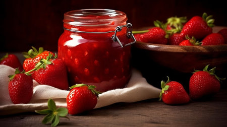 Strawberry take after and show day berries. Creative resource, AI Generatedの素材