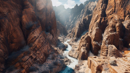 Coast see of fundamental canyon in sickening courses of improvement. Creative resource, AI Generatedの素材