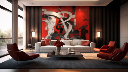 Advanced Living Room. Creative resource, AI Generatedの素材