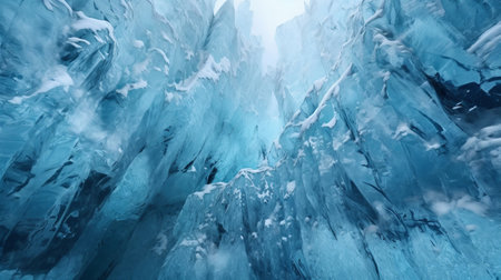 Unforgiving chilly surface of ice sheet. Creative resource, AI Generatedの素材