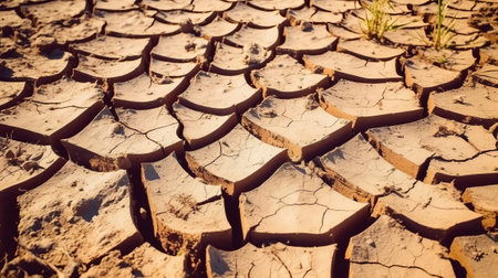 Broken soil in show genuinely basically severely dislike toward of the truth that dry spell. Environment and environment the issue of dry season. Creative resource, AI Generatedの素材