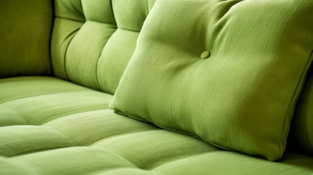 Close of green cloth discharge chair and cushioning. Creative resource, AI Generatedの素材