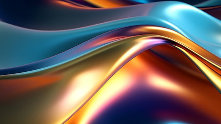 Metallic one of a kind wavy fluid foundation energize organize techgrade. Creative resource, AI Generatedの素材