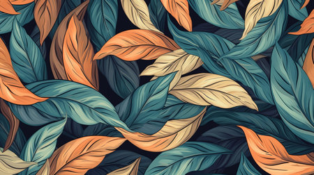 Endeavored and veritable organize with clears out. Botanical foundation. Illustration, AI Generatedの素材