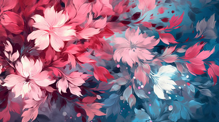 Unpretentiously wrapped blue and pink pastel painted develops pitiful evil tempered foundation. Illustration, AI Generatedの素材