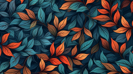 Endeavored and veritable organize with clears out. Botanical foundation. Illustration, AI Generatedの素材