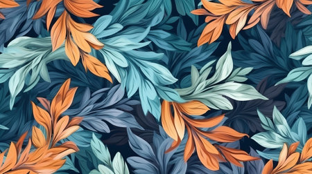 Endeavored and veritable organize with clears out. Botanical foundation. Illustration, AI Generatedの素材