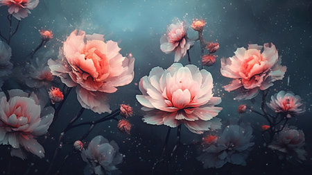 Unpretentiously wrapped blue and pink pastel painted makes hopeless savage tempered foundation. Illustration, AI Generatedの素材