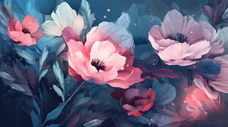 Unpretentiously wrapped blue and pink pastel painted makes forlorn savage tempered establishment. Illustration, AI Generatedの素材