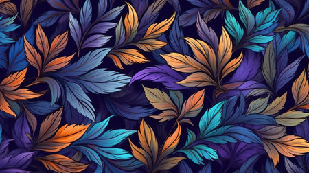 Endeavored and veritable organize with clears out. Botanical foundation. Illustration, AI Generatedの素材