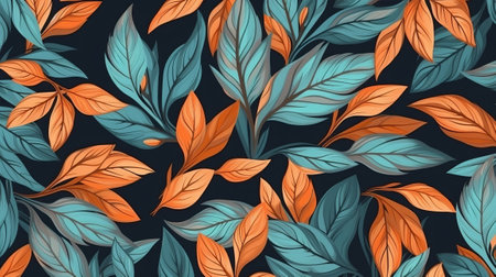 Endeavored and veritable organize with clears out. Botanical foundation. Illustration, AI Generatedの素材
