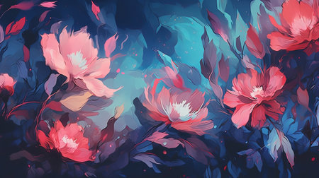 Unpretentiously wrapped blue and pink pastel painted makes miserable savage tempered establishment. Illustration, AI Generatedの素材