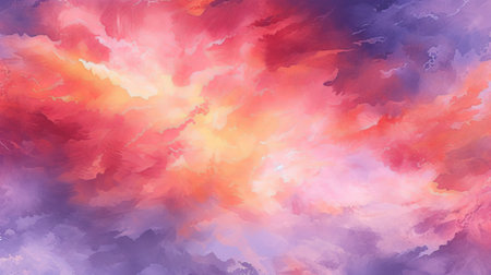 basic watercolor foundation sunset sky orange purple. Illustration, AI Generatedの素材