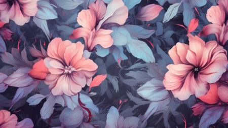 Unpretentiously wrapped blue and pink pastel painted makes sad savage tempered foundation. Illustration, AI Generatedの素材