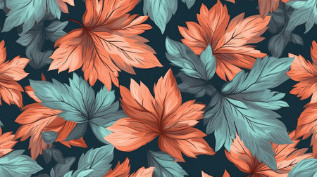Endeavored and veritable organize with clears out. Botanical foundation. Illustration, AI Generatedの素材