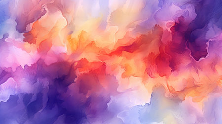 to start with watercolor foundation nightfall sky orange purple. Illustration, AI Generatedの素材