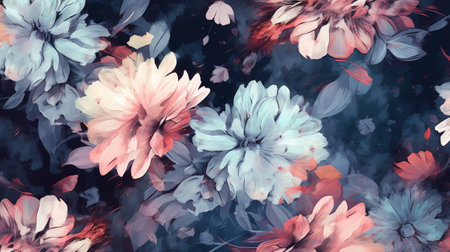 Unpretentiously wrapped blue and pink pastel painted makes sad savage tempered foundation. Illustration, AI Generatedの素材