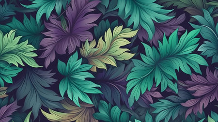 Endeavored and veritable organize with clears out. Botanical foundation. Illustration, AI Generatedの素材