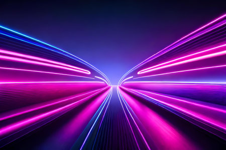 ?Shinning purple violet pink lines shining in shinning light. Creative resource, AI Generatedの素材