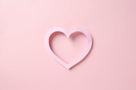 Heartshaped gap on pastel pink foundation. Inventive duplicate space. Creative resource, AI Generatedの素材