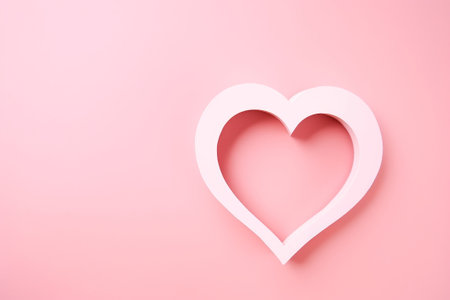 Heartshaped gap on pastel pink foundation. Imaginative duplicate space. Creative resource, AI Generatedの素材