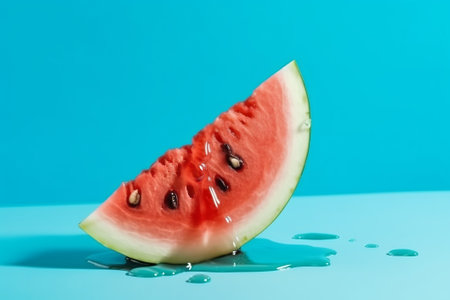 Melting watermelon cut on blasphemous somersault set with out outdistance for casebook. Creative resource, AI Generatedの素材