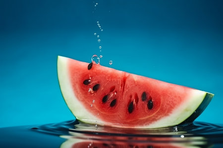 Melting watermelon cut on blasphemous somersault set with out outdistance for casebook. Creative resource, AI Generatedの素材