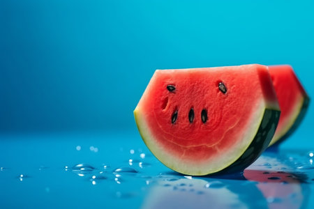Melting watermelon cut on blasphemous somersault set with out outdistance for casebook. Creative resource, AI Generatedの素材