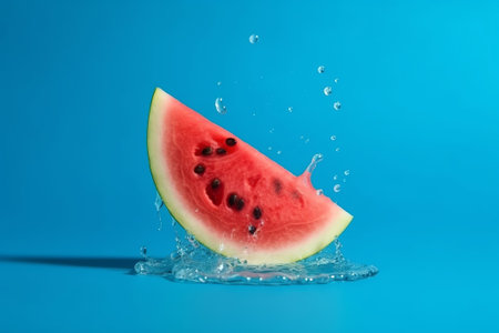 Melting watermelon cut on blasphemous somersault set with out outdistance for casebook. Creative resource, AI Generatedの素材