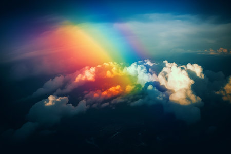 Rainbow In The Clouds. Creative resource, AI Generatedの素材