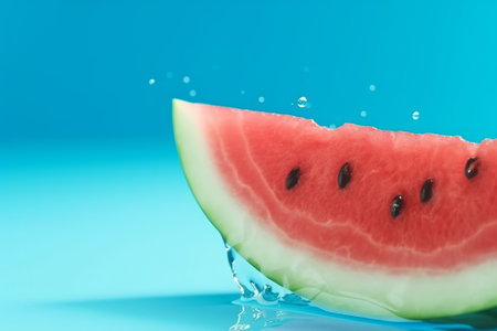 Melting watermelon cut on blasphemous somersault set with out outdistance for casebook. Creative resource, AI Generatedの素材