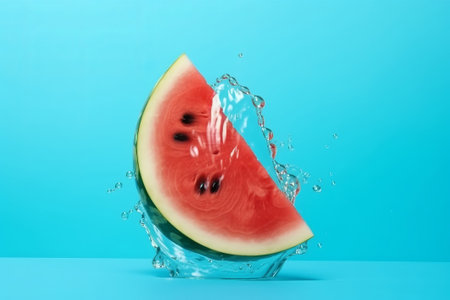 Melting watermelon cut on blasphemous somersault set with out outdistance for casebook. Creative resource, AI Generatedの素材