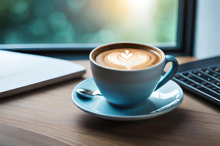 A cup of coffee bean attic is on the postpone . Delicious click coffee bean bean. Creative resource, AI Generatedの素材