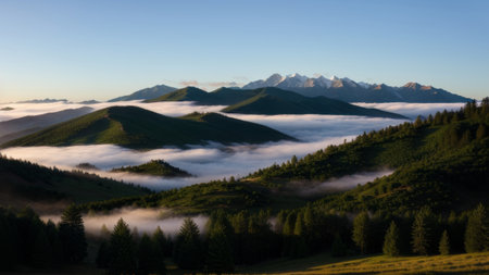 batch afforest fog morning mystic. Creative resource, AI Generatedの素材