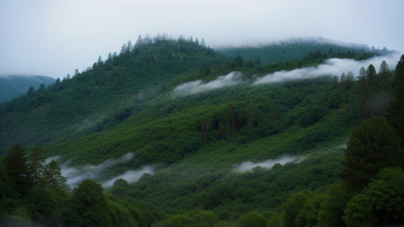 batch afforest fog morning mystic. Creative resource, AI Generatedの素材